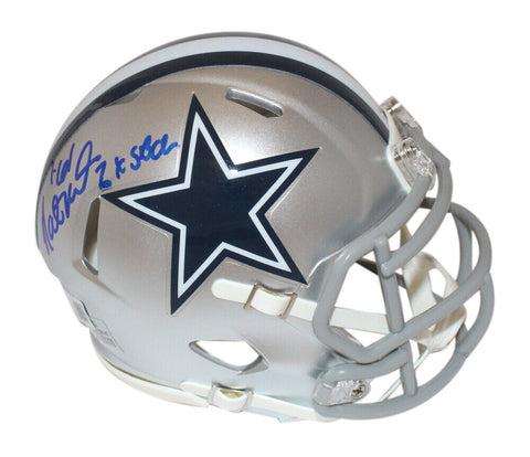Nate Newton Autographed Dallas Cowboys Mini Helmet w/insc BAS 40209