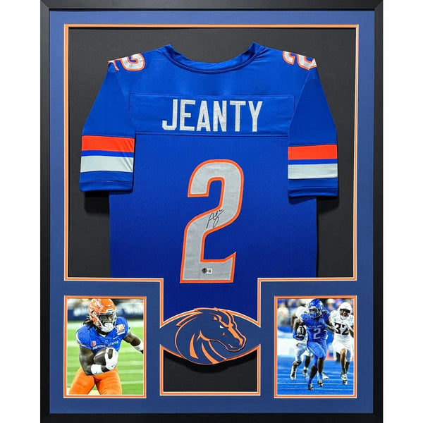 Ashton Jeanty Autographed Signed Framed Boise State Raiders Jersey BECKETT