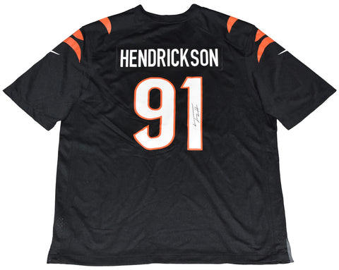 TREY HENDRICKSON SIGNED CINCINNATI BENGALS #91 BLACK NIKE JERSEY BECKETT