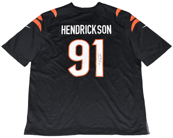 TREY HENDRICKSON SIGNED CINCINNATI BENGALS #91 BLACK NIKE JERSEY BECKETT
