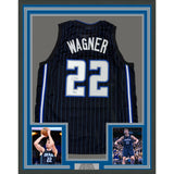 Framed Autographed/Signed Franz Wagner 35x39 Orlando Black Jersey BAS COA
