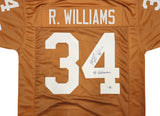 TEXAS RICKY WILLIAMS AUTOGRAPHED ORANGE JERSEY "98 HEISMAN" BECKETT QR 237064