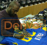 Marshall Faulk Autographed/Signed Los Angeles Rams XL Blue Jersey BAS 22750