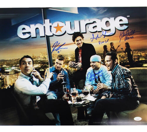 Multi-Signed Entourage Unframed 16x20 Photo - Cast at Table - With Inscriptions