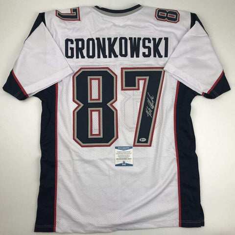 Rob Gronkowski Signed New England Patriots Jersey Inscribed Gronk!  (Beckett COA)