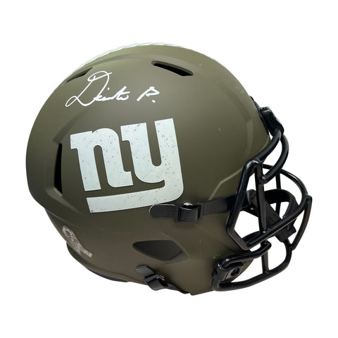 Deonte Banks Autographed Giants Salute To Service 2022 Replica Helmet - Beckett