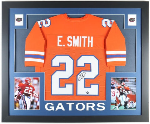 Emmitt Smith Signed Florida Gators 35x43 Framed Jersey SEC Player ot Year /Provo