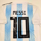 Autographed/Signed Lionel Leo Messi Argentina Blue/White Jersey Beckett BAS COA