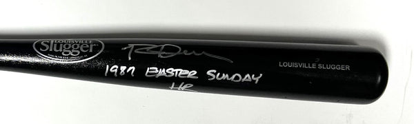 Brewers ROB DEER Signed Black Louisville Slugger Bat w/ Easter Sun AUTO - BAS