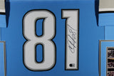 CALVIN JOHNSON (Lions blue SKYLINE) Signed Autographed Framed Jersey Beckett