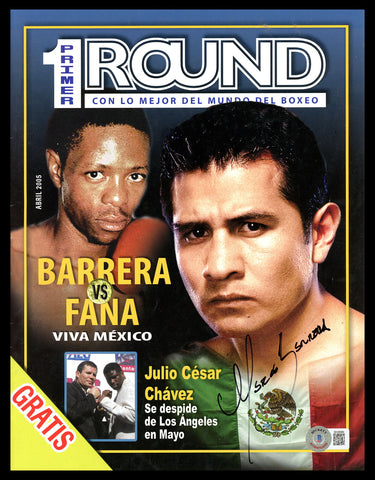 Marco Antonio Barrera Autographed Primer Round Magazine Beckett BAS QR #BH26989