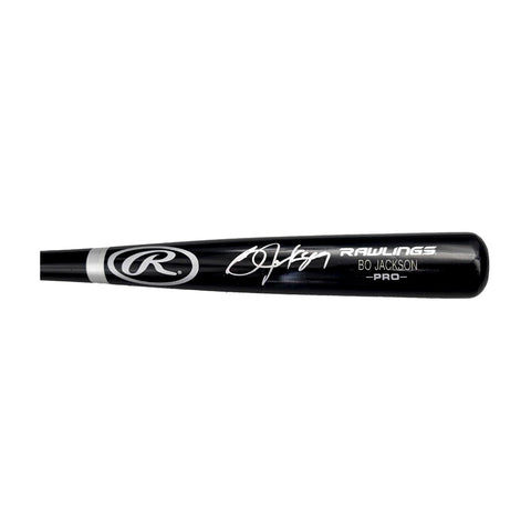 Bo Jackson Autographed Black Rawlings Pro Baseball Bat - Beckett