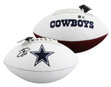 Cowboys Emmitt Smith Signed Franklin White Panel Logo Football W/ Case BAS Wit
