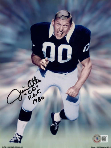 Jim Otto Autographed/Signed Oakland Raiders 8x10 Photo HOF Beckett 50458