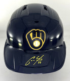 Brewers CHRISTIAN YELICH Signed Full Size Milw Rawlings BLUE Helmet AUTO - JSA