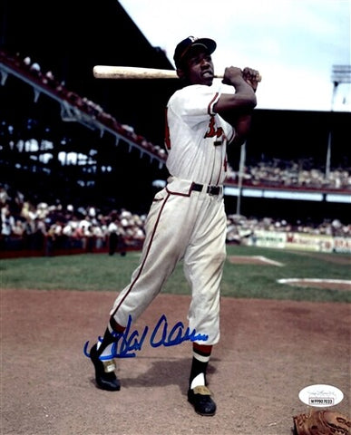Milw Braves Henry HANK AARON Signed 8x10 Photo #23 AUTO HOF, MVP, WS CHMP - JSA