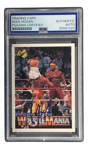 Hulk Hogan Signed 1990 Classic WWF Wrestlemania #33 Trading Card PSA 85581220