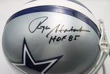 Roger Staubach autographed Cowboys Rep Helmet Inscribed "HOF 85" Fanatics COA