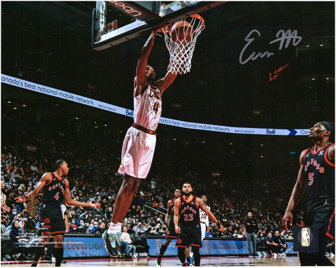 Evan Mobley Cleveland Cavaliers Signed 8x10 White Jersey Dunk Photograph