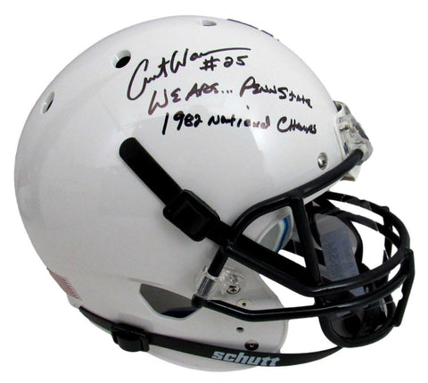 Curt Warner Signed/Inscr Penn State Schutt Full Size Replica Helmet JSA 166584