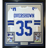 Framed Autographed/Signed DeMarvion Overshown 35x39 Dallas White Jersey JSA COA