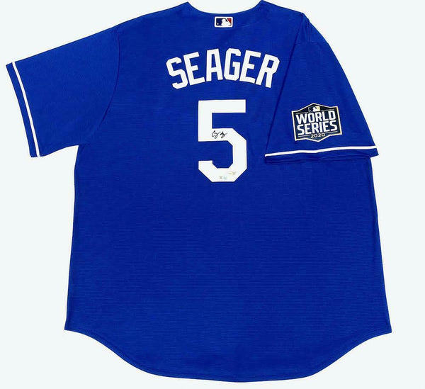 COREY SEAGER Autographed Dodgers World Series Blue Nike Jersey - Main Image