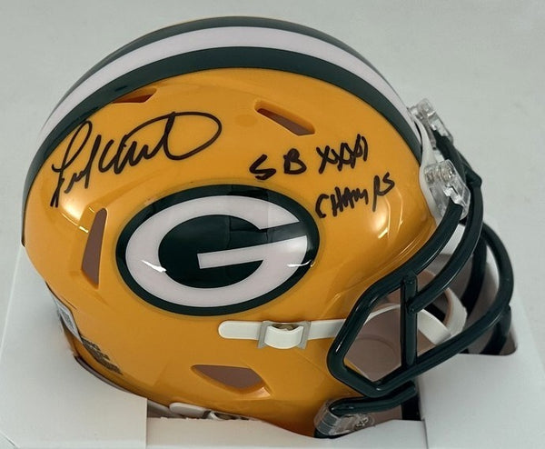 Packers FRANK WINTERS Signed Riddell Speed Mini Helmet AUTO w/ XXXI Champs - BAS