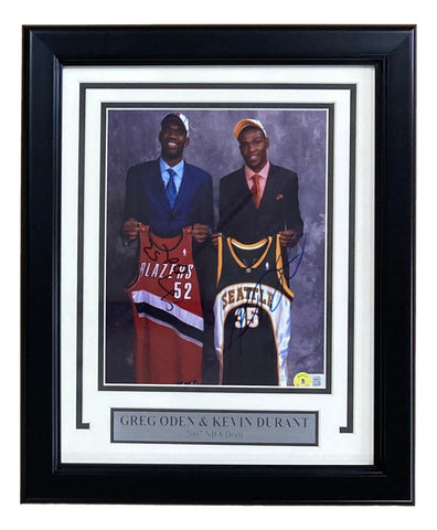 Kevin Durant Greg Oden Signed Framed 8x10 NBA Draft Night Photo BAS LOA