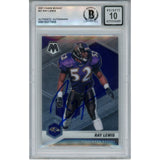 Ray Lewis Autographed/Signed 2021 Mosiac #21 Trading Card Beckett 52944