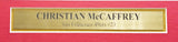 49ERS CRISTIAN MCCAFFREY AUTOGRAPHED FRAMED RED JERSEY BECKETT WITNESS 218631