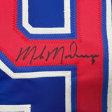 Framed Autographed/Signed Mike Modano 35x39 USA Blue Jersey Beckett BAS COA