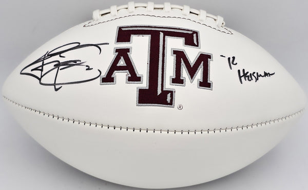 Johnny Manziel Autographed Texas A&M Logo Football 12 Heisman Fanatics ZZ0142397
