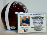 Lionel Taylor Denver Broncos Brown 60s Mini Helmet Inscribed "ROF 84" w/ COA