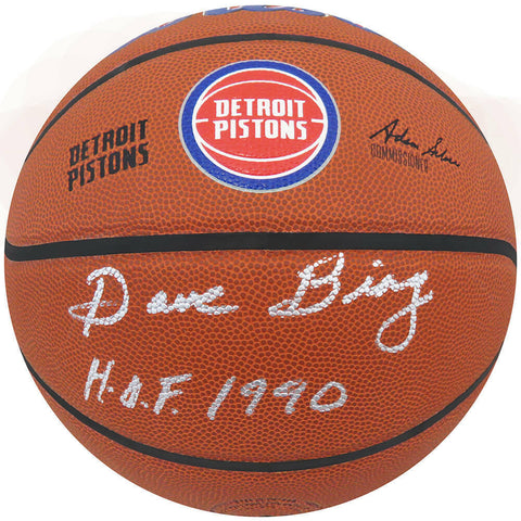 Dave Bing Signed Wilson Detroit Pistons NBA Basketball w/HOF 1990 (SCHWARTZ COA)