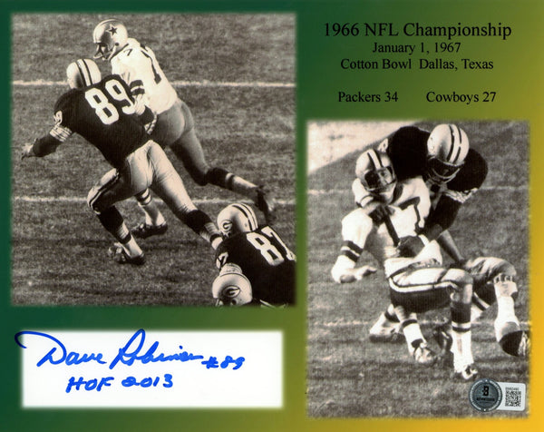 Dave Robinson Autographed/Signed Green Bay Packers 8x10 Photo Beckett 59486