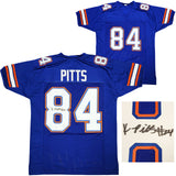 FLORIDA GATORS KYLE PITTS AUTOGRAPHED BLUE JERSEY BECKETT BAS WITNESS 209535