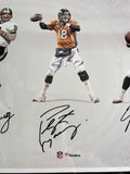 Archie, Peyton & Eli Manning Triple Autographed 16x20 Photo Framed Fanatics COA