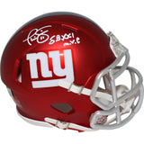Phill Simms Signed New York Giants Mini Helmet Blaze SB MVP Beckett 43244