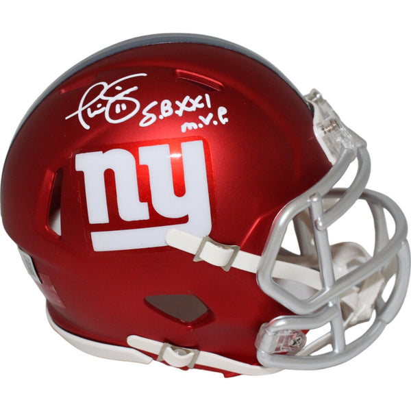 Phill Simms Signed New York Giants Mini Helmet Blaze SB MVP Beckett 43244