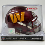 Autographed/Signed Joe Theismann INSC Washington Commanders Mini Helmet JSA COA
