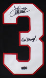 Terrell Davis Signed Georgia Custom Black Jersey with "Go Dawgs" Inscription