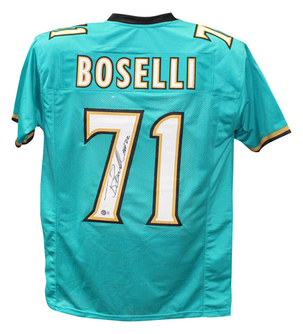 Tony Boselli Autographed/Signed Pro Style Teal XL Jersey BAS 40266