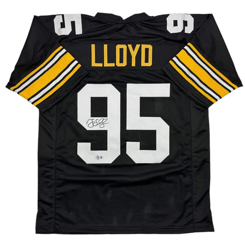 Autographed/Signed Greg Lloyd Pittsburgh Black Football Jersey Beckett BAS COA