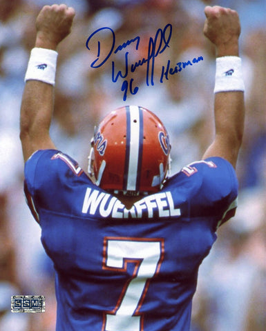 DANNY WUERFFEL AUTOGRAPHED FLORIDA GATORS 8x10 PHOTO W/ 96 HEISMAN