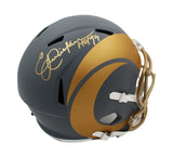 Eric Dickerson Signed Los Angeles Rams Speed Full Size Slate Helmet - HOF 99