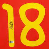 Pedro Signed Spain National Home Soccer Jersey #18 with Beckett COA