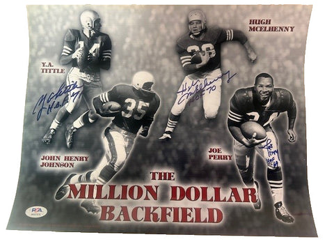 The Million Dollar Backfield 49ers 3x Autographed (Tittle, Mcelhenny, Perry) 11x