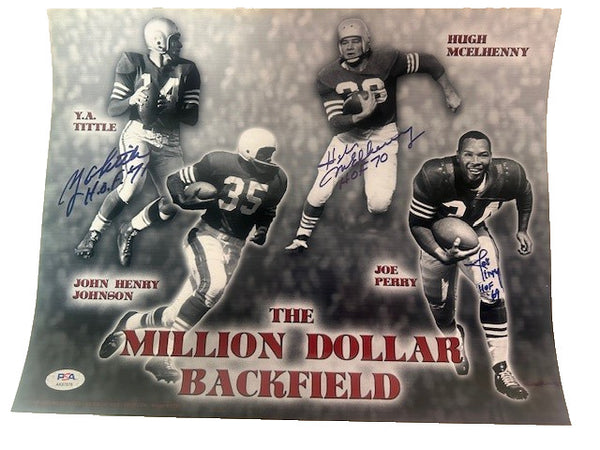 The Million Dollar Backfield 49ers 3x Autographed (Tittle, Mcelhenny, Perry) 11x