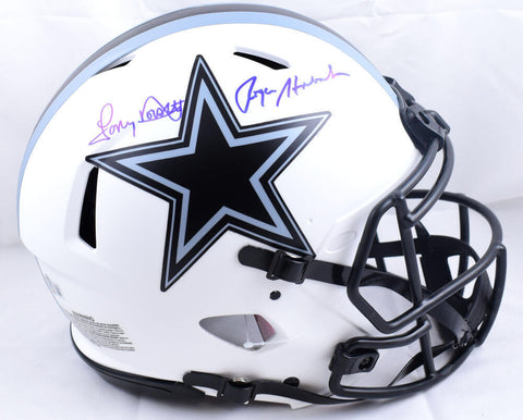 R. Staubach T. Dorsett Signed Cowboys F/S Lunar Speed Authentic Helmet-Beckett W