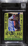 Randy Gradishar Signed Ohio State Buckeyes 11/24/73 Ticket Stub Slab BAS 40253